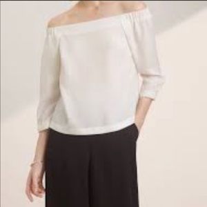 Aritzia Babaton Rodrigo Blouse- White- Size XXS